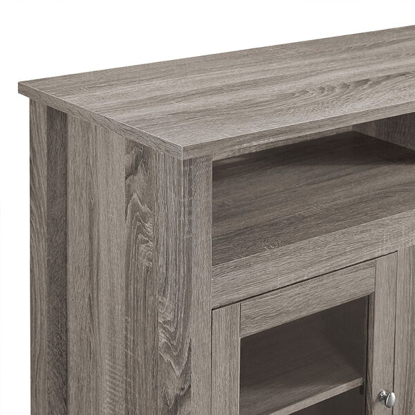 58-inch Wood Highboy Fireplace TV Stand - Driftwood, image 2