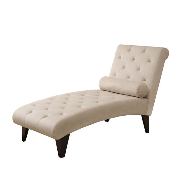 Chaise Lounger - Taupe Velvet Fabric, image 2