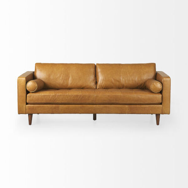 Svend Tan Leather Sofa, image 2