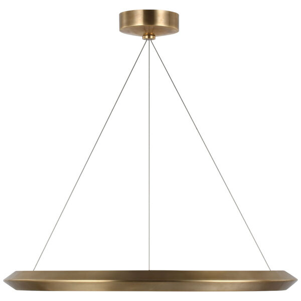 Encircle 28-Inch Ring Chandelier in Natural Brass by Peter Bristol, image 1