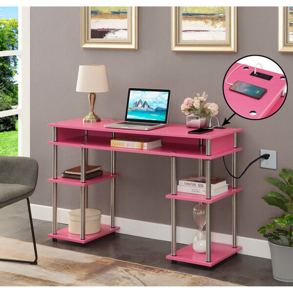 Designs2Go Pink Office Desk, image 1