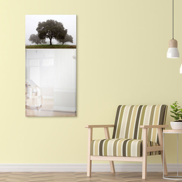 Solitude Gray 48 x 24-Inch Rectangular Beveled Wall Mirror, image 3