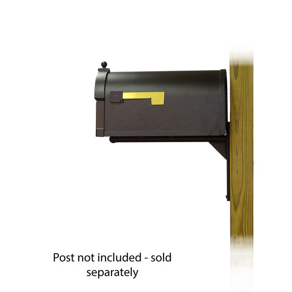 Curbside Black Berkshire Mailbox with Front Address Number and Ashley Front Single Mounting Bracket, image 3
