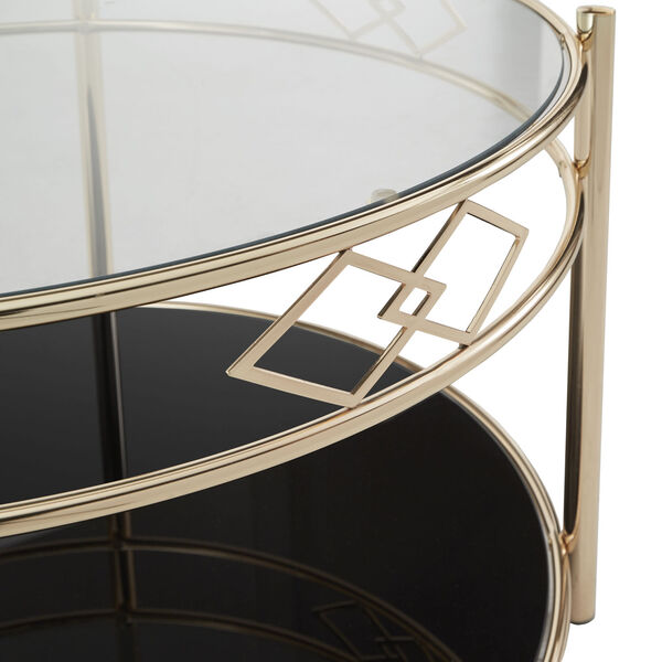 Wallace Gold and Black Tempered Glass Coffee Table, image 3