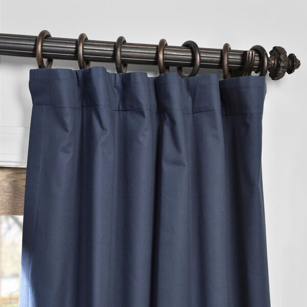 Polo Navy Solid Cotton Blackout Single Curtain Panel 50 x 84, image 2
