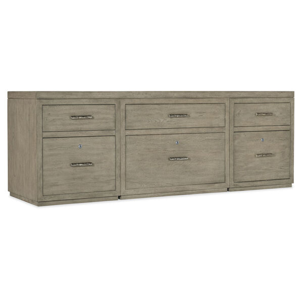 Linville Falls Smoked Gray 84-Inch Credenza with Two Files and Lateral File, image 1