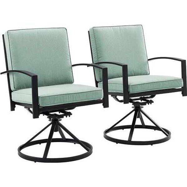 Kaplan Mist Oil Rubbed Bronze Outdoor Metal Dining Swivel Chair Set , Set of Two, image 5