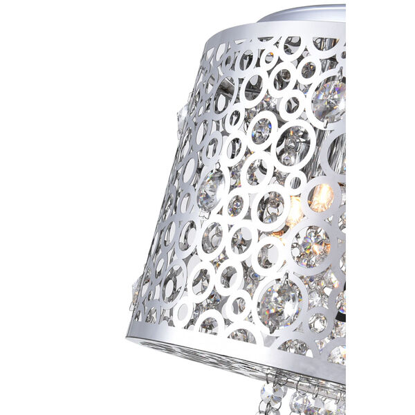 Bubbles Chrome Six-Light Drum Shade Chandelier with K9 Clear Crystals, image 5