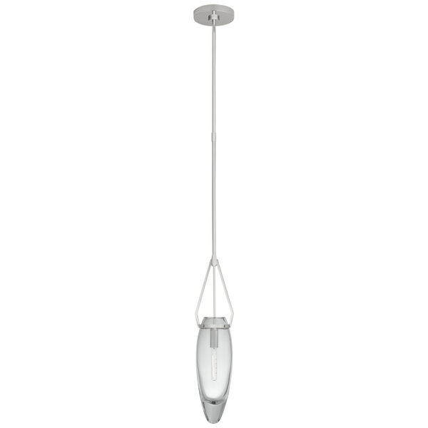Myla Medium Single Pendant in Polished Nickel with Smoked Glass Shade by Chapman  and  Myers, image 1