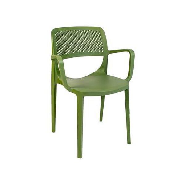 Mila Green Outdoor Stackable Armchair, Set of Four, image 2