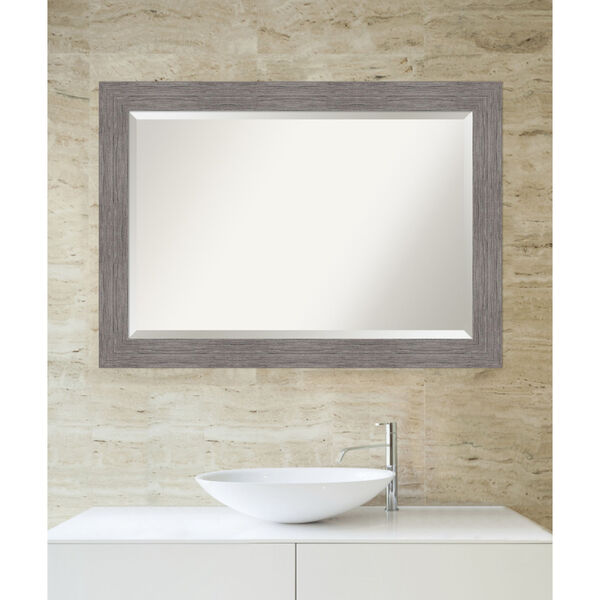 Pinstripe Gray 42W X 30H-Inch Bathroom Vanity Wall Mirror, image 5