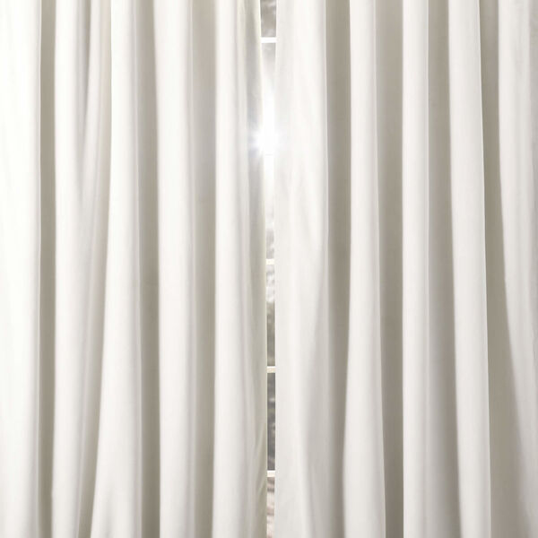 Porcelain White Signature French Pleated Blackout Velvet Single Curtain Panel 25 x 120, image 6