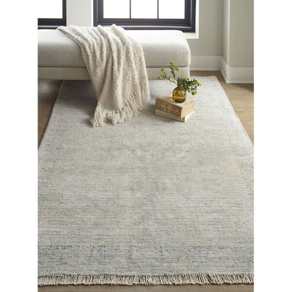Caldwell Vintage Space Dyed Wool Gray Blue Rectangular: 3 Ft. 6 In. x 5 Ft. 6 In. Area Rug, image 2