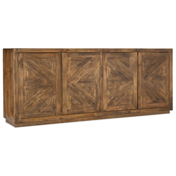 Natural Wood 90-Inch Entertainment Console, image 1