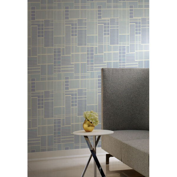 Geometric Resource Library Blue Remodel Wallpaper, image 1