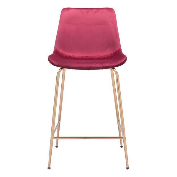 Tony Red and Gold Counter Height Bar Stool - (Open Box), image 4