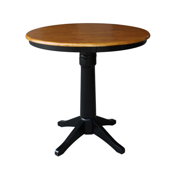 Black and Cherry 35-Inch High Round Pedestal Table, image 2