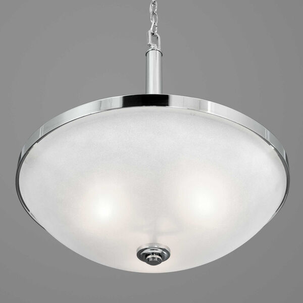 P500054-015: Topsail Polished Chrome Three-Light Pendant with Etched Parchment Glass, image 2