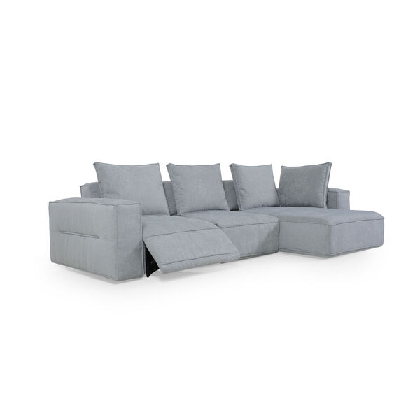 Uptown Light Grey Fabric Sectional Sofa, 3-Piece, image 2