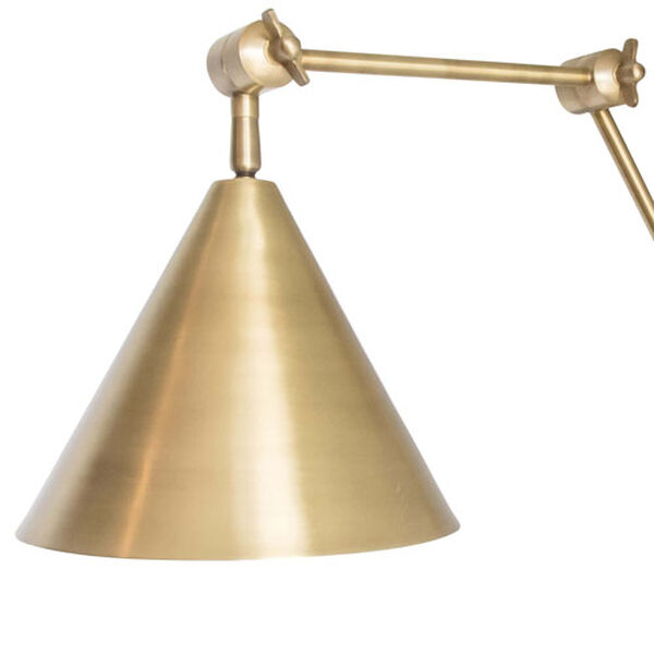 Zig-Zag Task Natural Brass One-Light Swing Arm Wall Lamp, image 5