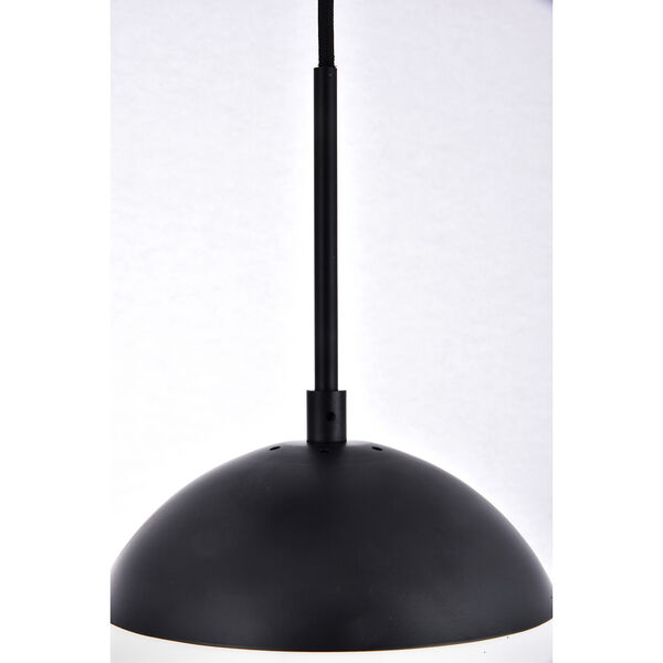 Eclipse Black and Frosted White 18-Inch Three-Light Pendant, image 6