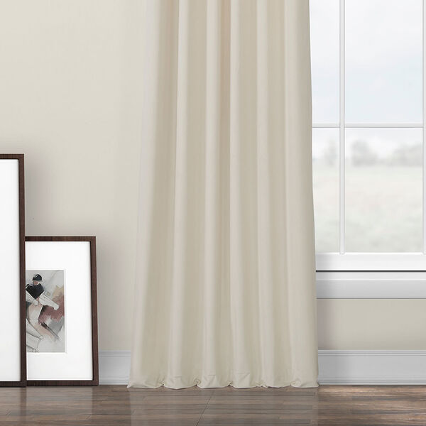 Ivory Heritage Plush Velvet Curtain Single Panel, image 5