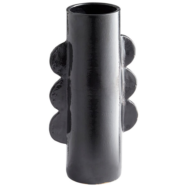 Black 9-Inch Pottery Vase, image 1