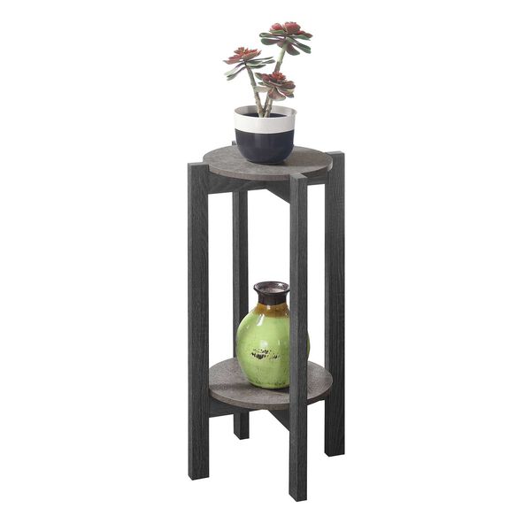 Newport Faux Cement and Weathered Gray 15-Inch Plant Stand, image 4
