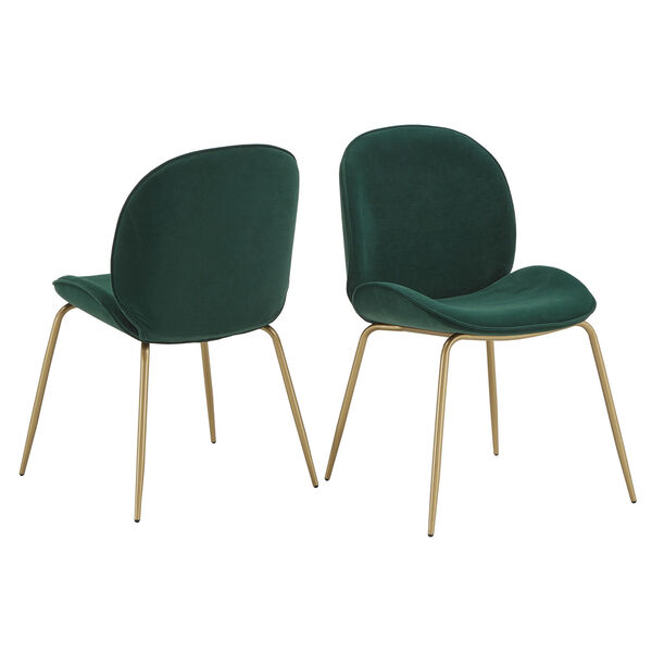 Cheryl Gold and Green Velvet Dining Chair, Set of Two, image 6