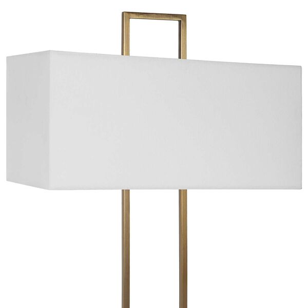 Column White and Brass Marble Table Lamp, image 5