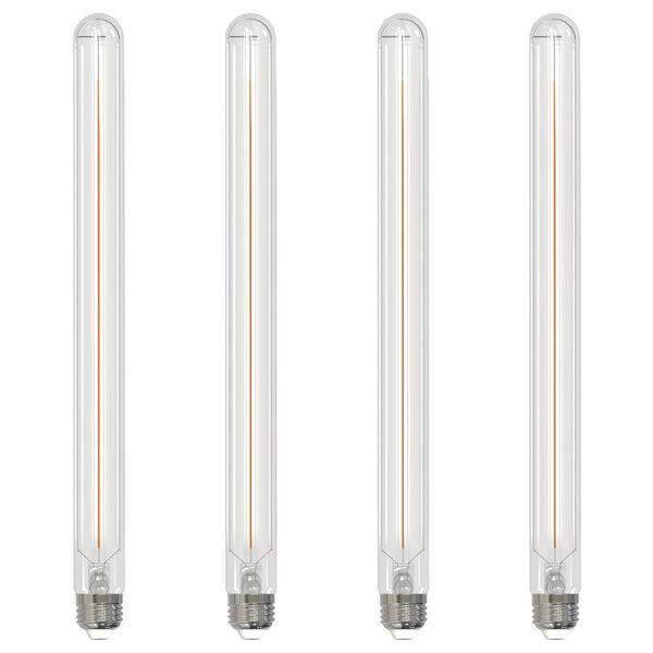 Pack of 4 Clear Glass 15-Inch T9 LED Medium E26 Dimmable 5W 3000K Light Bulb, image 1