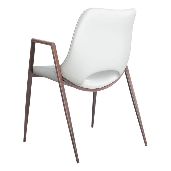Desi White and Dark Brown Dining Chair, Set of Two, image 6