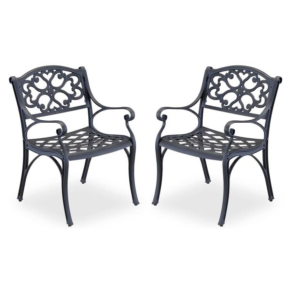 Sanibel Black Outdoor Dining Chair, Set of 2, image 1