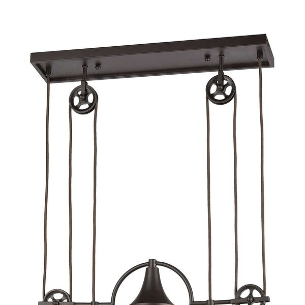 Spindle Wheel Oil Rubbed Bronze Four-Light Pendant, image 6