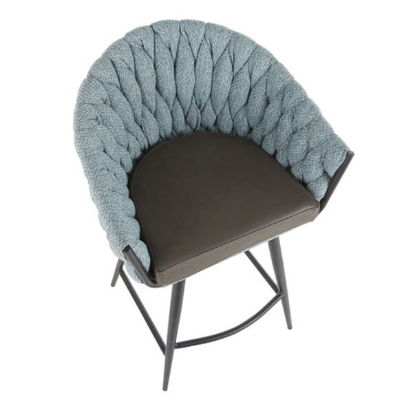 Matisse Black, Grey and Blue Braided Counter Stool, image 6