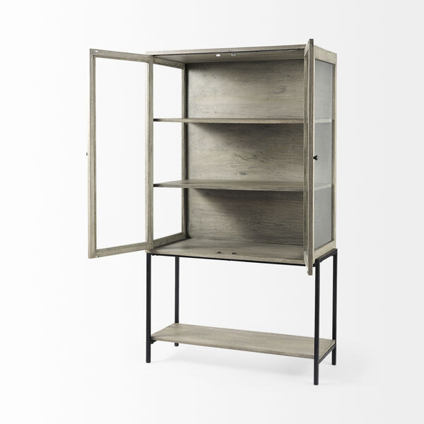 Arelius Gray and Black Display Cabinet, image 6