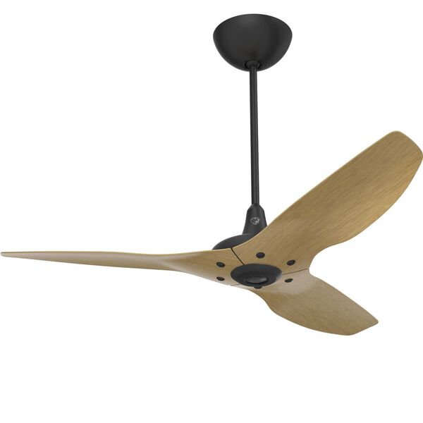 Haiku Black 52-Inch Universal Mount Outdoor Ceiling Fan with Caramel Aluminum Airfoils and 32-Inch Downrod, image 1