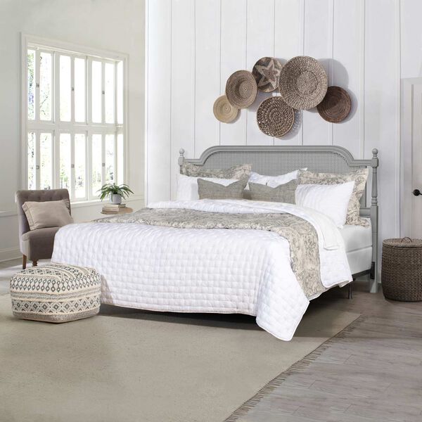 Melanie French Gray King Headboard with Frame, image 2