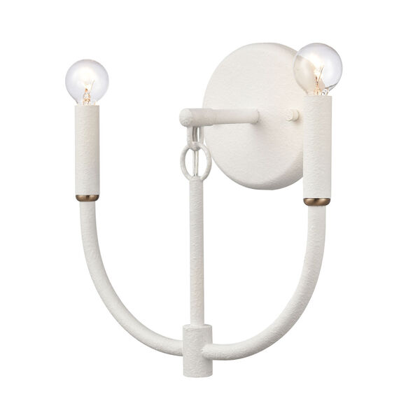 Continuance White Coral and Satin Brass Two-Light Wall Sconce, image 2