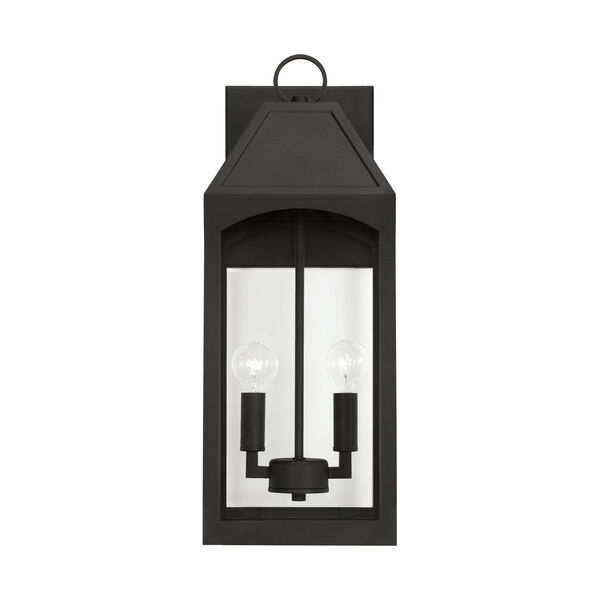 Burton Black Outdoor Two-Light Wall Lantern with Clear Glass, image 5