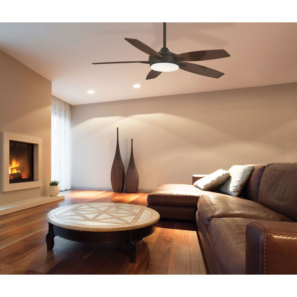 Espace Oil Rubbed Bronze and Medium Maple LED Ceiling Fan, image 3