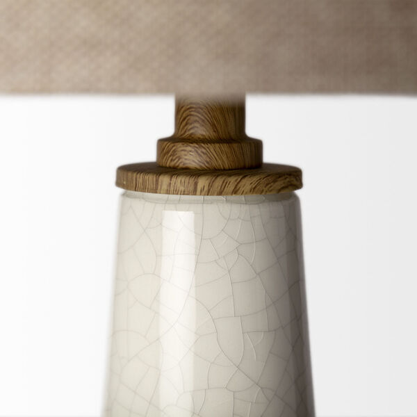 Rebecca White Crackled One-Light Ceramic Table Lamp, image 2