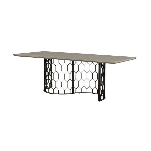Solange Medium Gray Concrete Black Dining Table, image 1