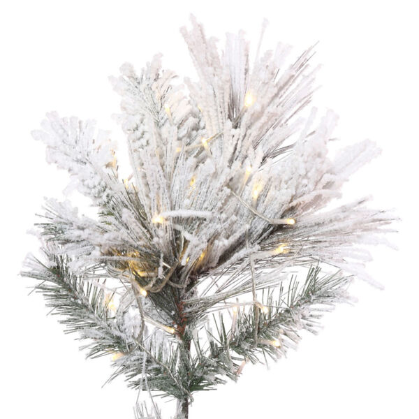 Flocked Atka Green Artificial Pre-lit Tree, image 2