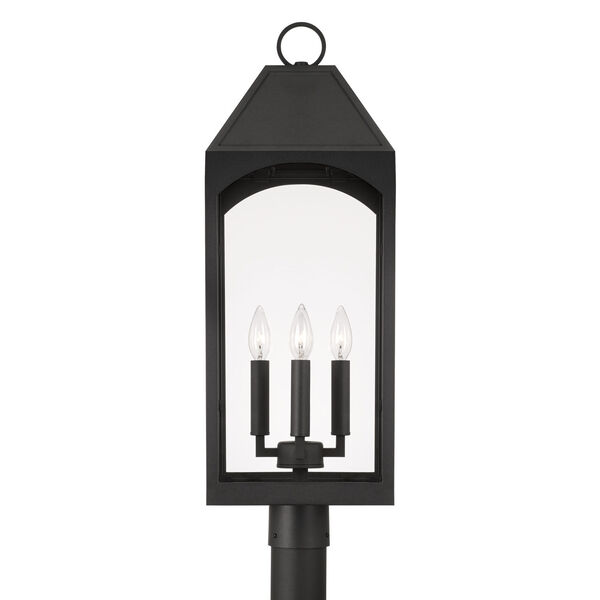Burton Black Outdoor Four-Light Post Lantern with Clear Glass, image 5