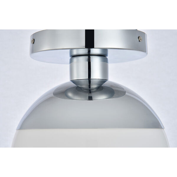Eclipse Chrome and Frosted White Eight-Inch One-Light Semi-Flush Mount, image 6