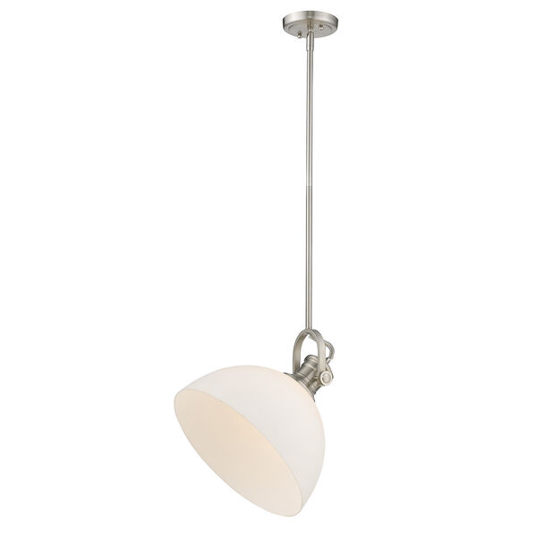 Hines Pewter 13-Inch One-Light Pendant with Opal Glass, image 3