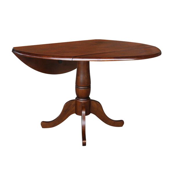 Espresso 30-Inch Round Top Dual Drop Leaf Pedestal Dining Table, image 3
