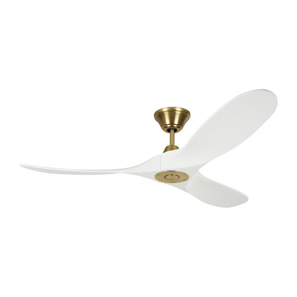 Maverick II Matte White with Burnished Brass 52-Inch Ceiling Fan, image 1