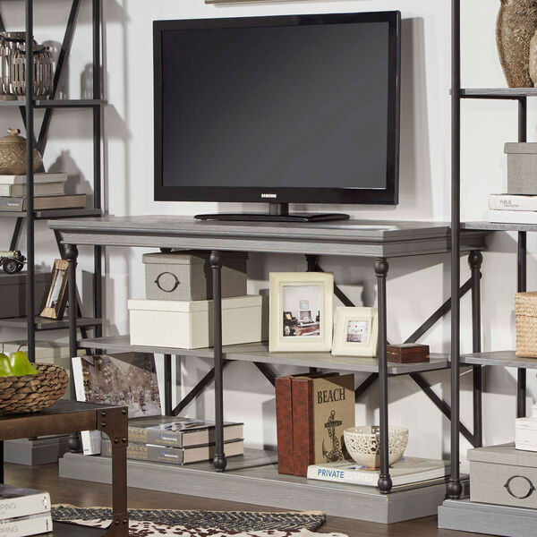 Lubeck Worn Grey TV Stand Console, image 2